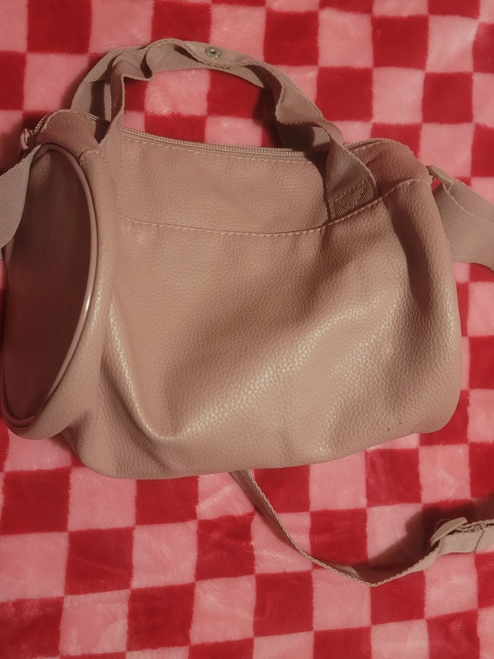 Reebok Pink Leatherette Crossbody Bag with Silver Logo